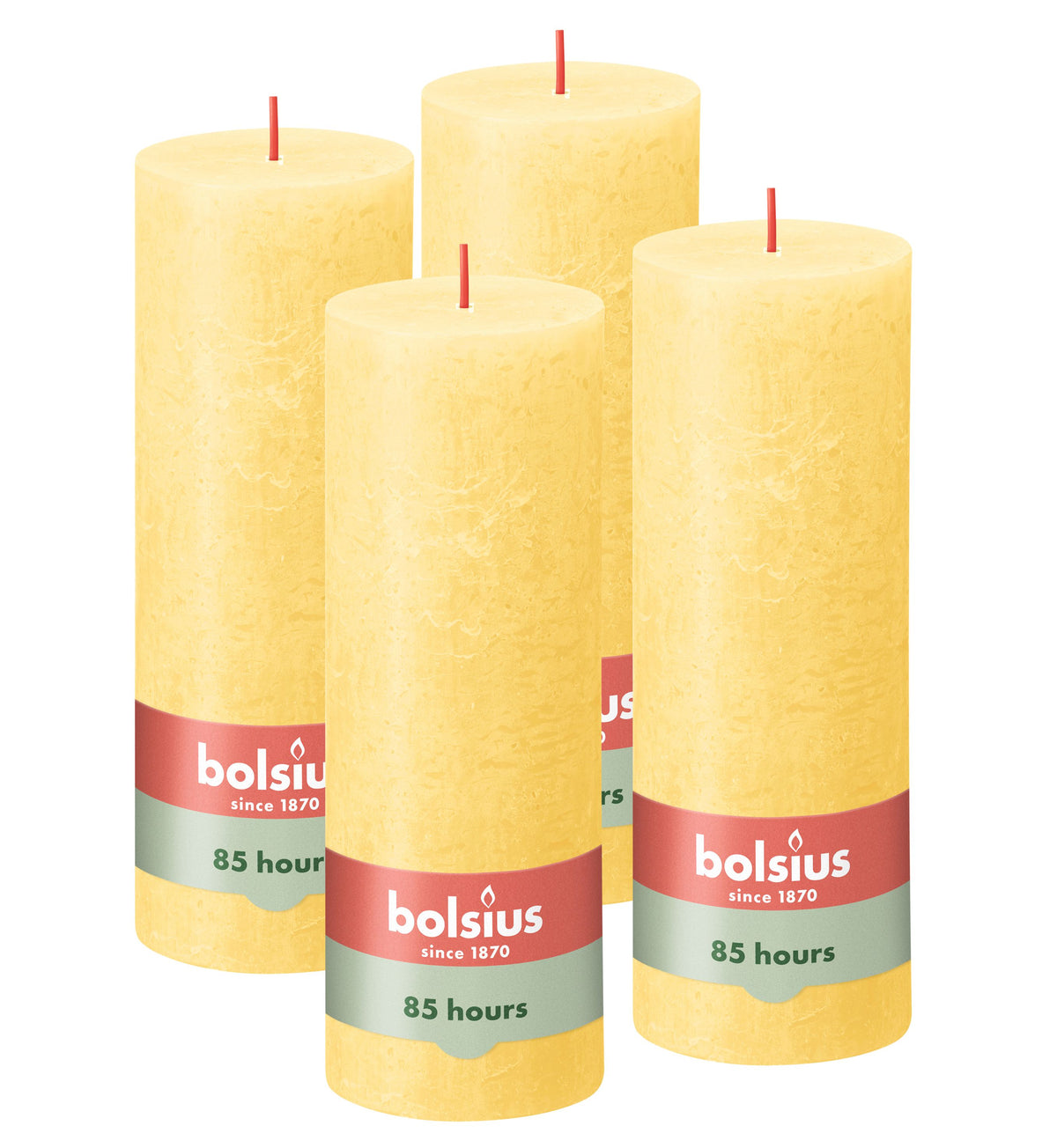 Bolsius rustieke kaarsen - geel - 19cm