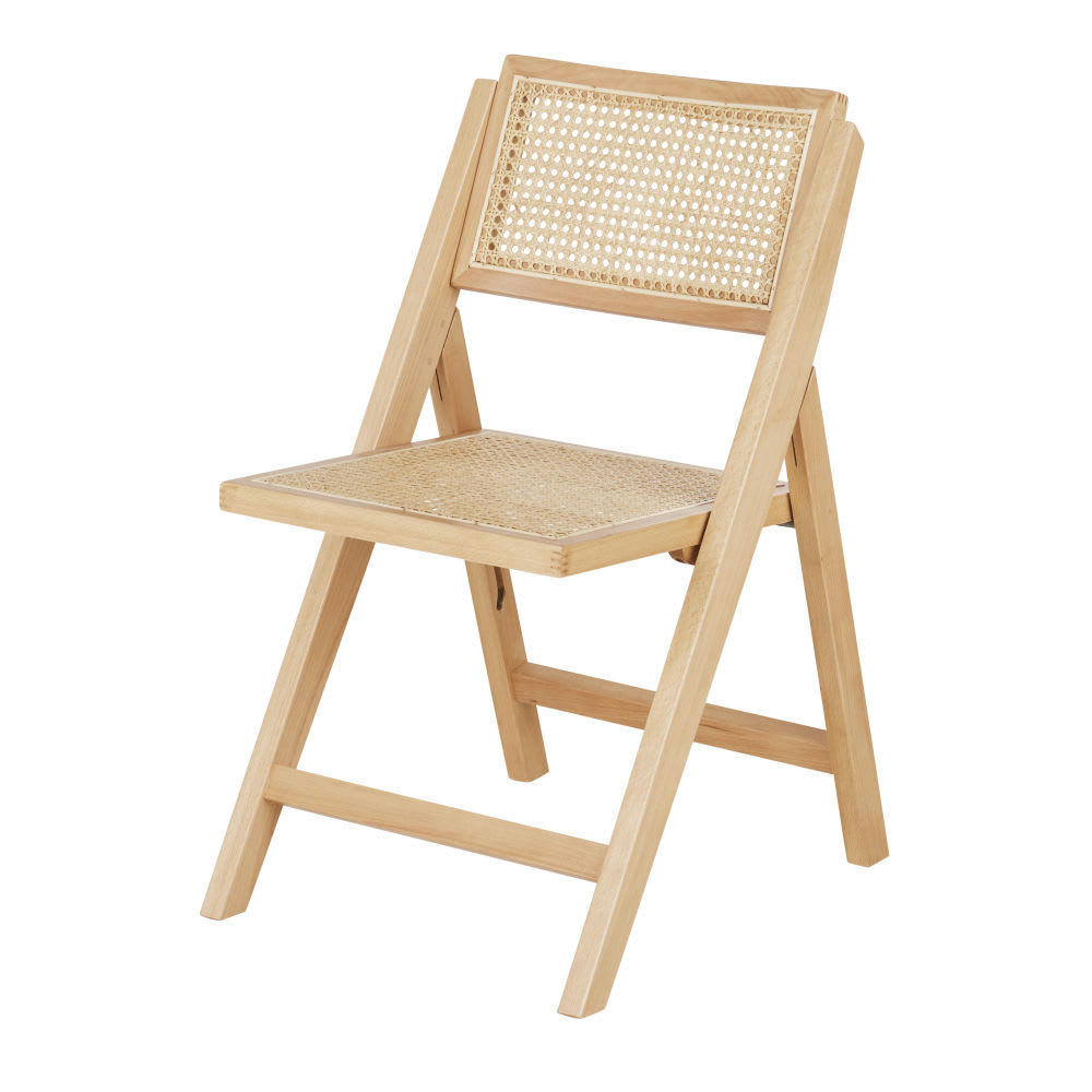 Ayame - Chaine pliante en bois de hêtre cannage en rotin
