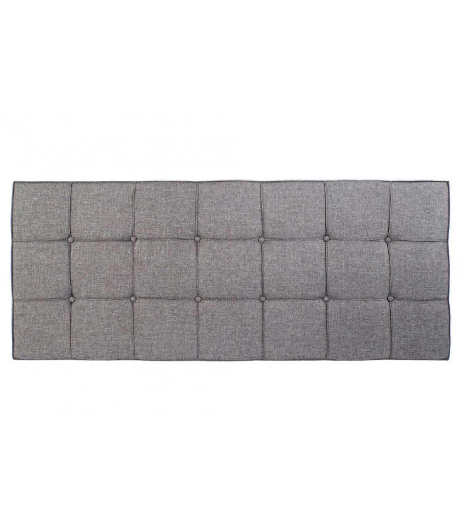CARRÉS - Tête de lit capitonnée carrés polyester gris L160cm