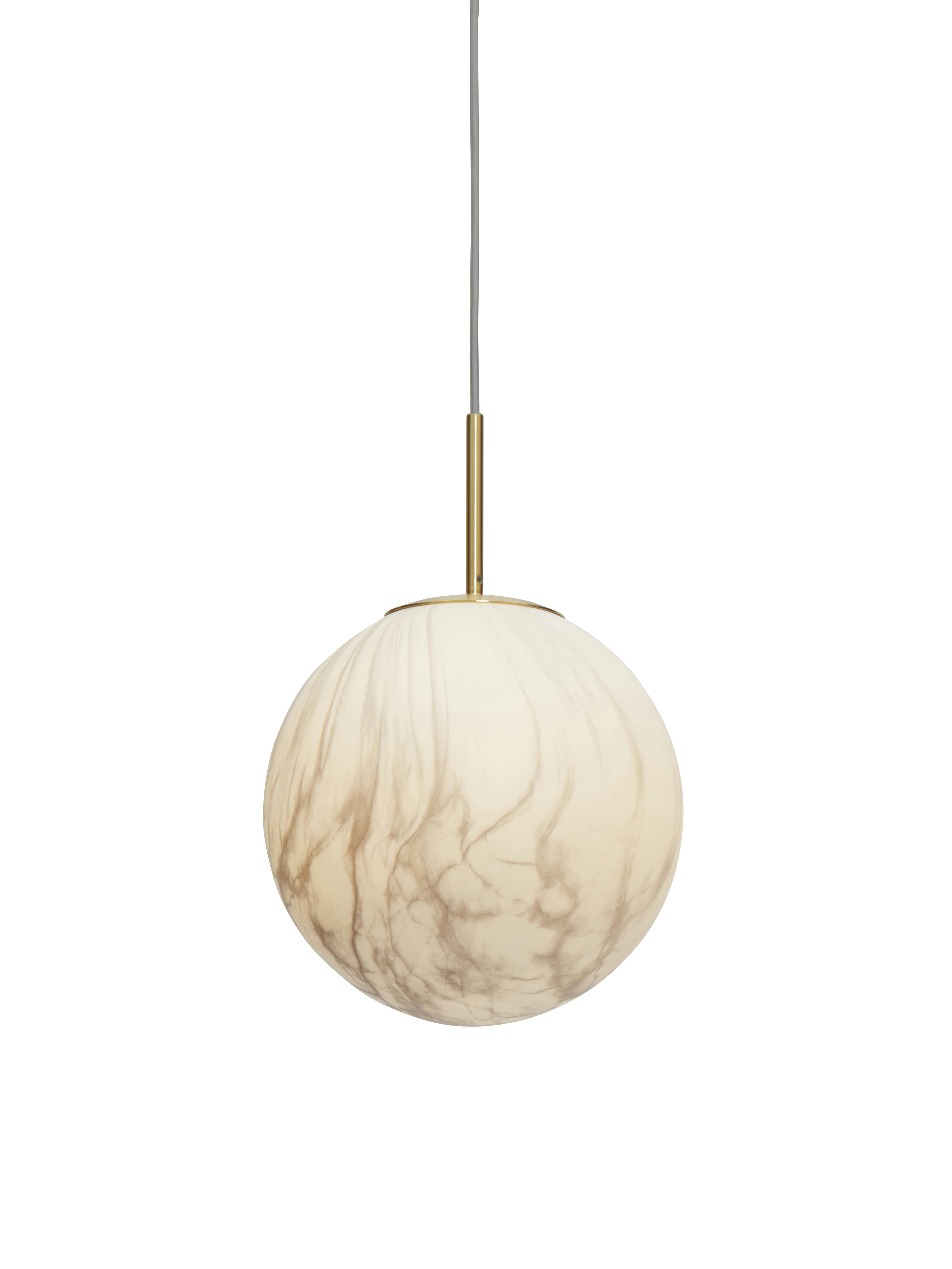 CARRARA - Suspension en fer abat-jour en verre or/verre teint, h. 42cm