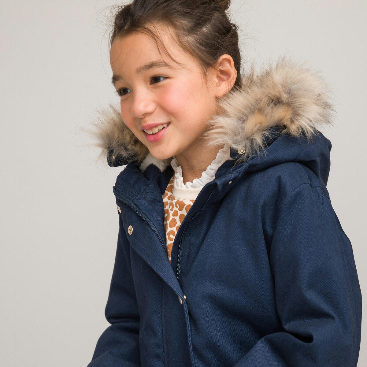 Parka chaude à capuche, doublée maille peluche