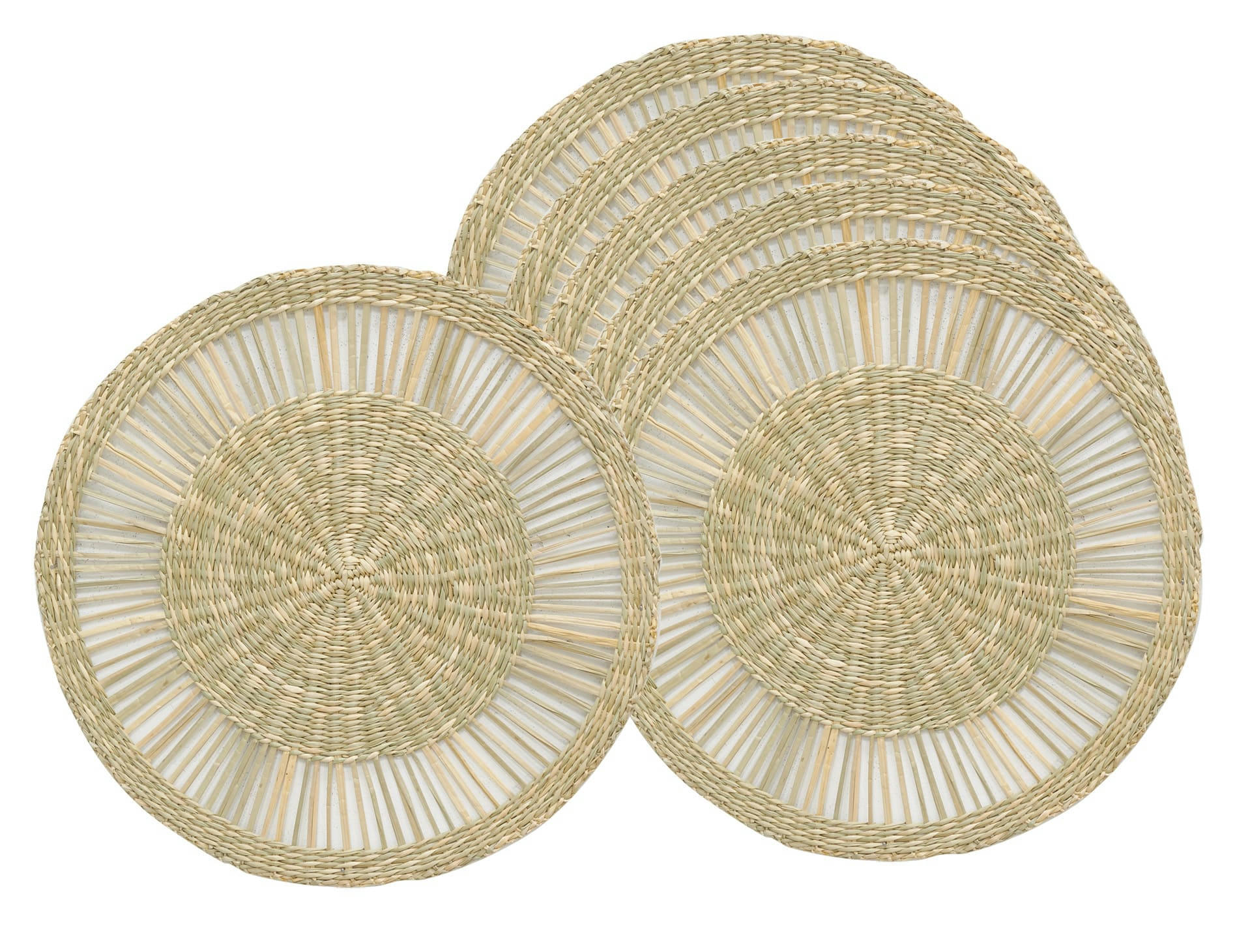 - Sets de table en jonc de mer naturel ajouré