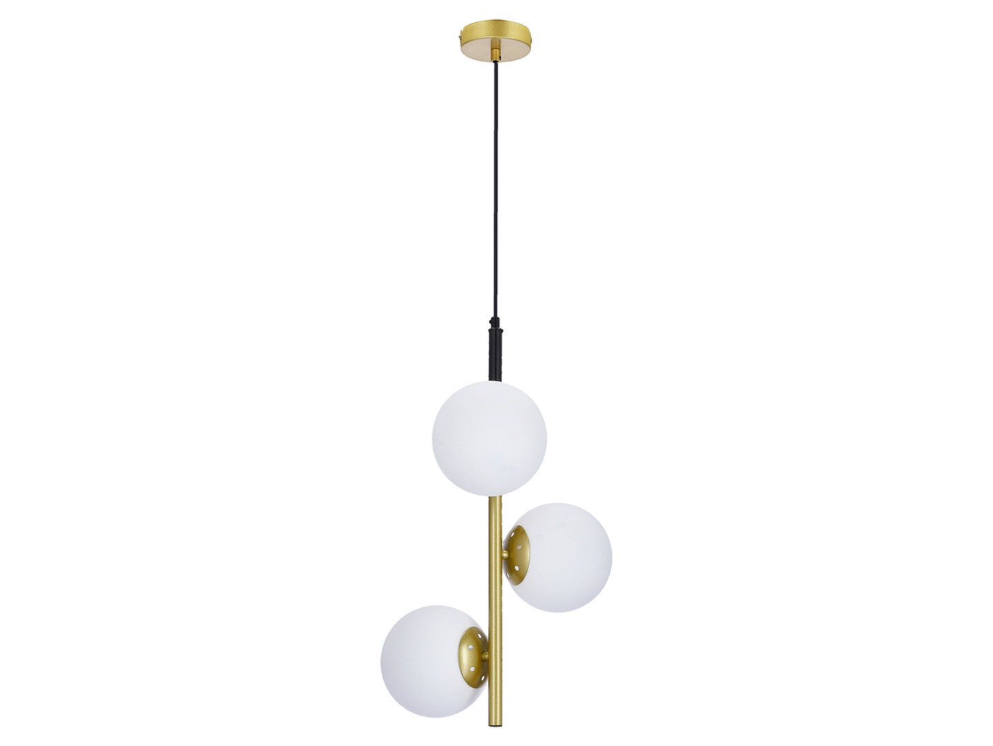 Lampa wisząca Duo 3-punktowa metalowa czarna