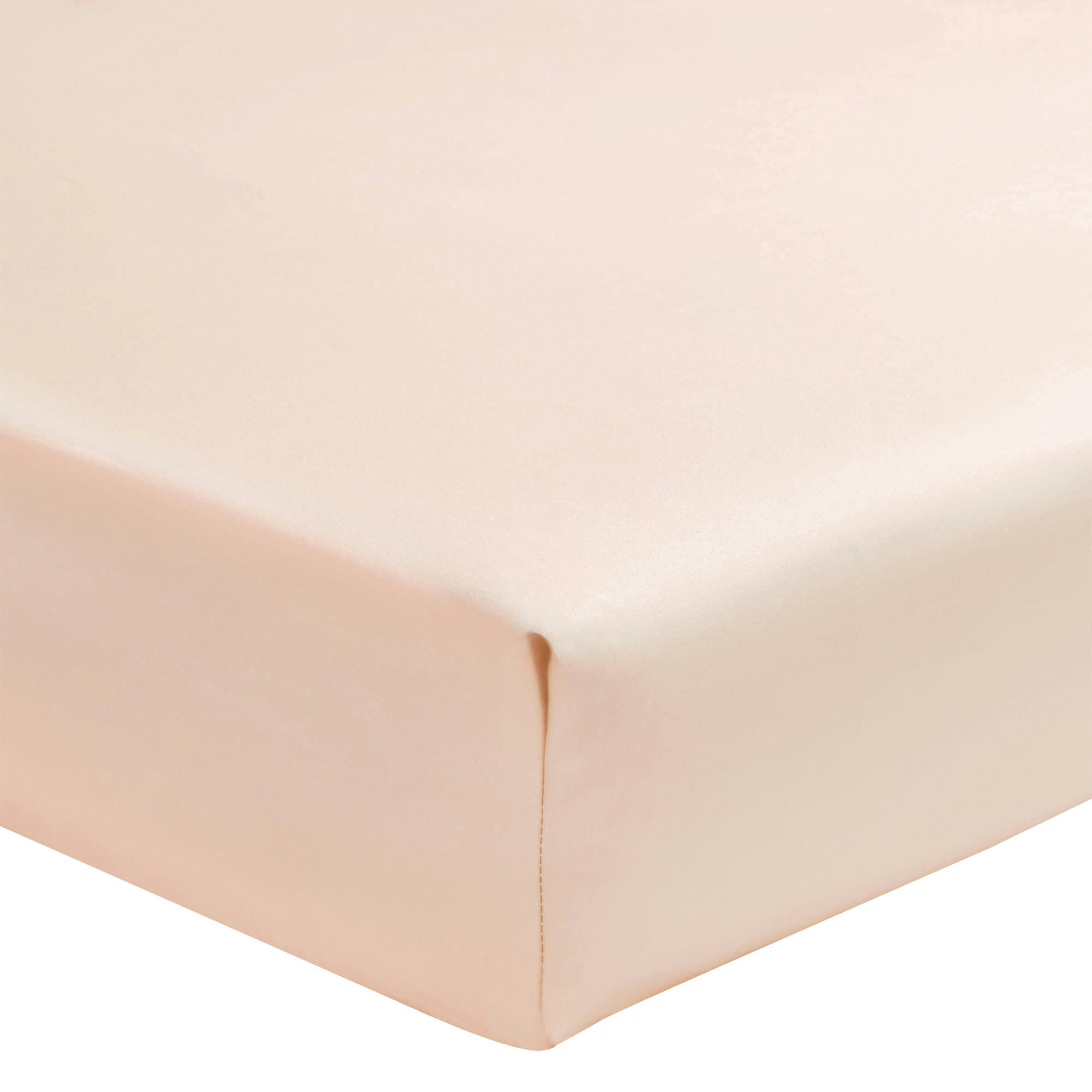 ROYAL LINE - Drap housse uni en percale de coton rose 140x190