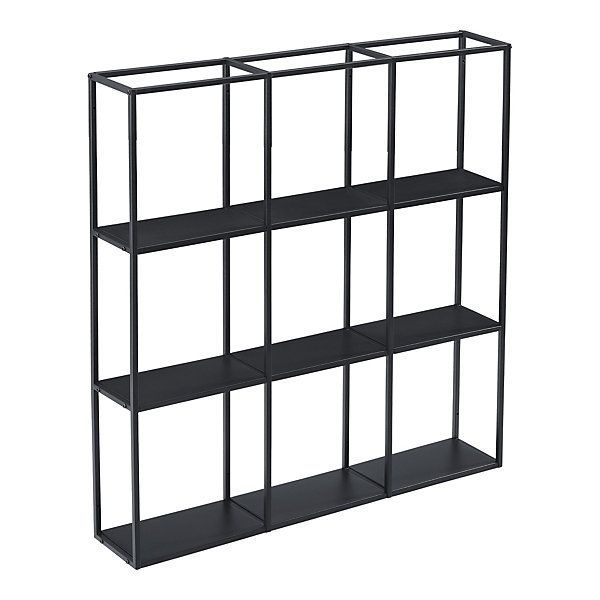 Etagère Murale Design à 9 Surfaces De Stockage Meuble De Rangement En Fer 100 X 18 X 110 Cm Noir en.casa