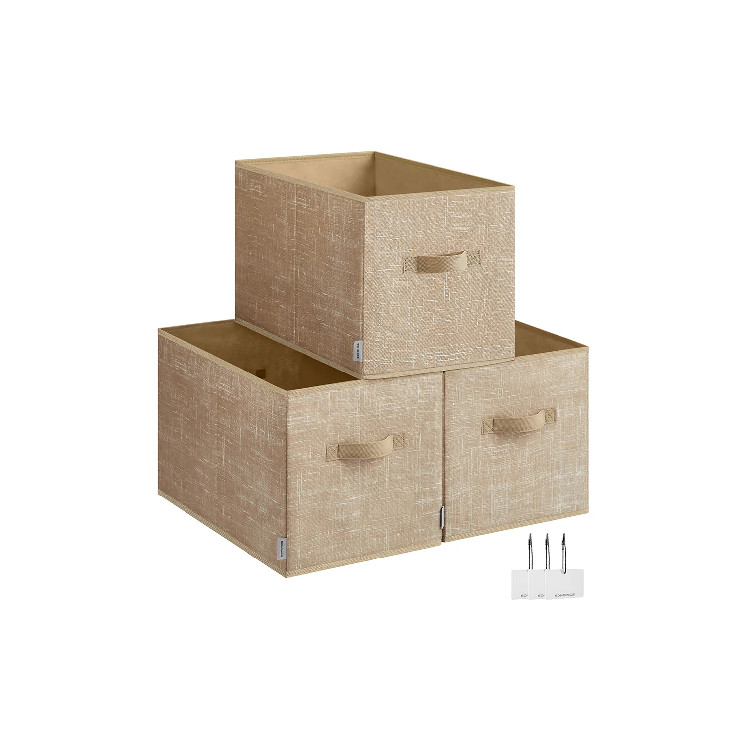 Lot de 3 boîtes de rangement pliables en tissu