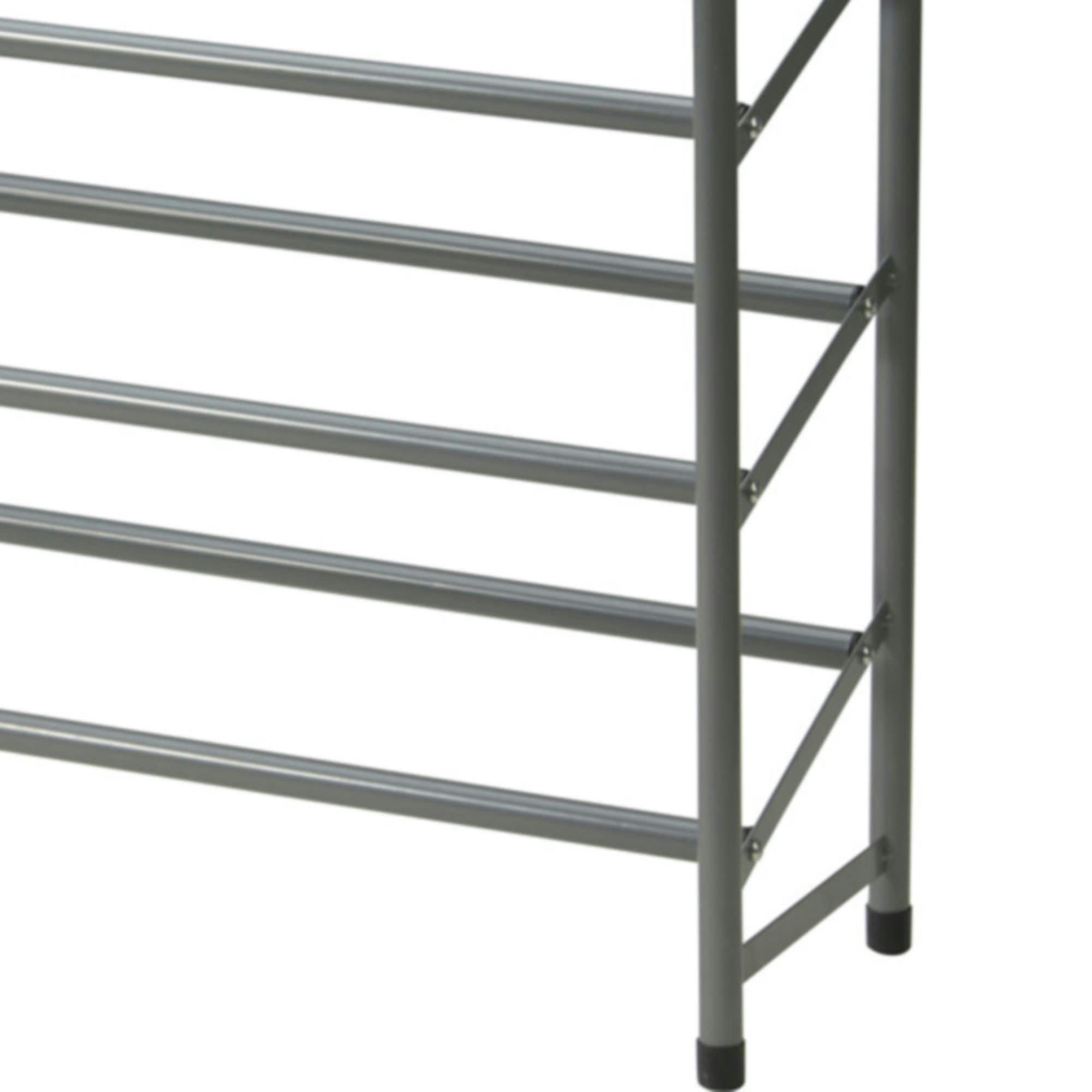 - Étagère rangement chaussures extensible métal gris - 61.5cm à 115cm