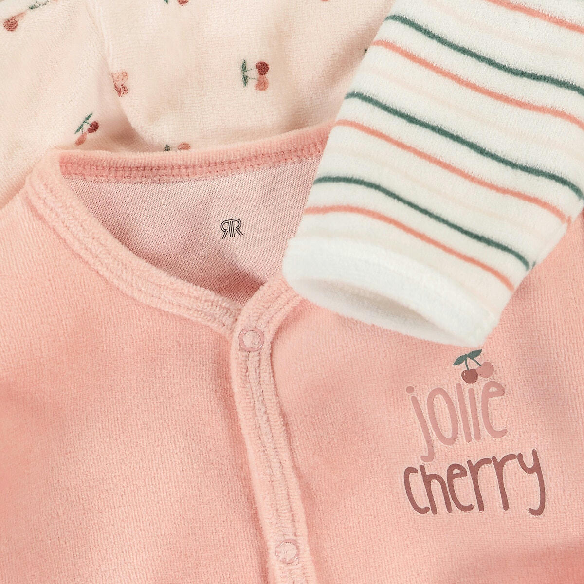 Lot de 3 pyjamas 1 pièce en velours