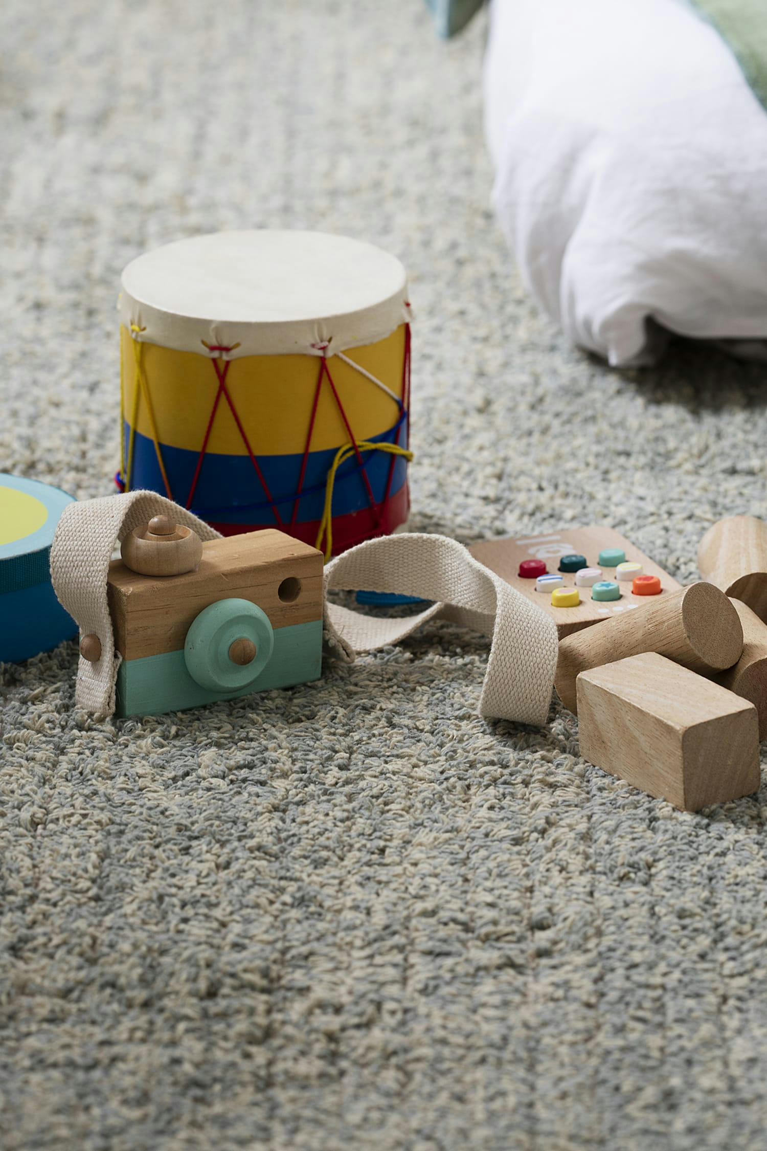 REVERSIBLE - Tapis lavable en coton bleu 80x140