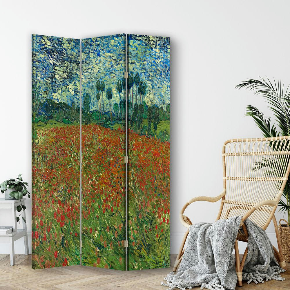 - Paravent Le Champ des Coquelicots - Van Gogh 110x150cm (3 volets)