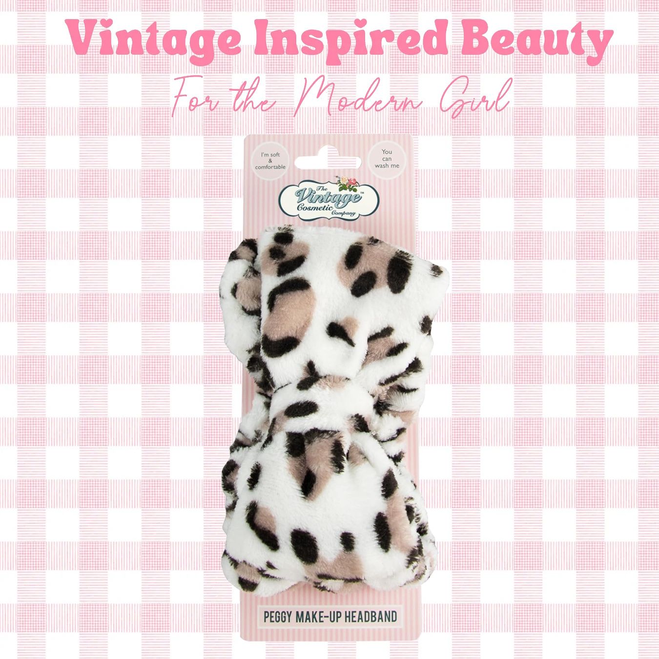 The Vintage Cosmetic Company Bow Spa Leopard Print Headband