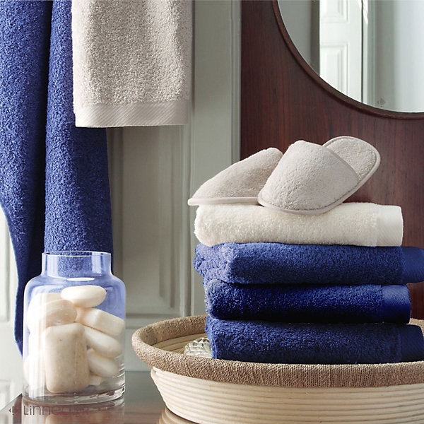 Drap de douche 70x140 cm coton peigné ALBA bleu marine