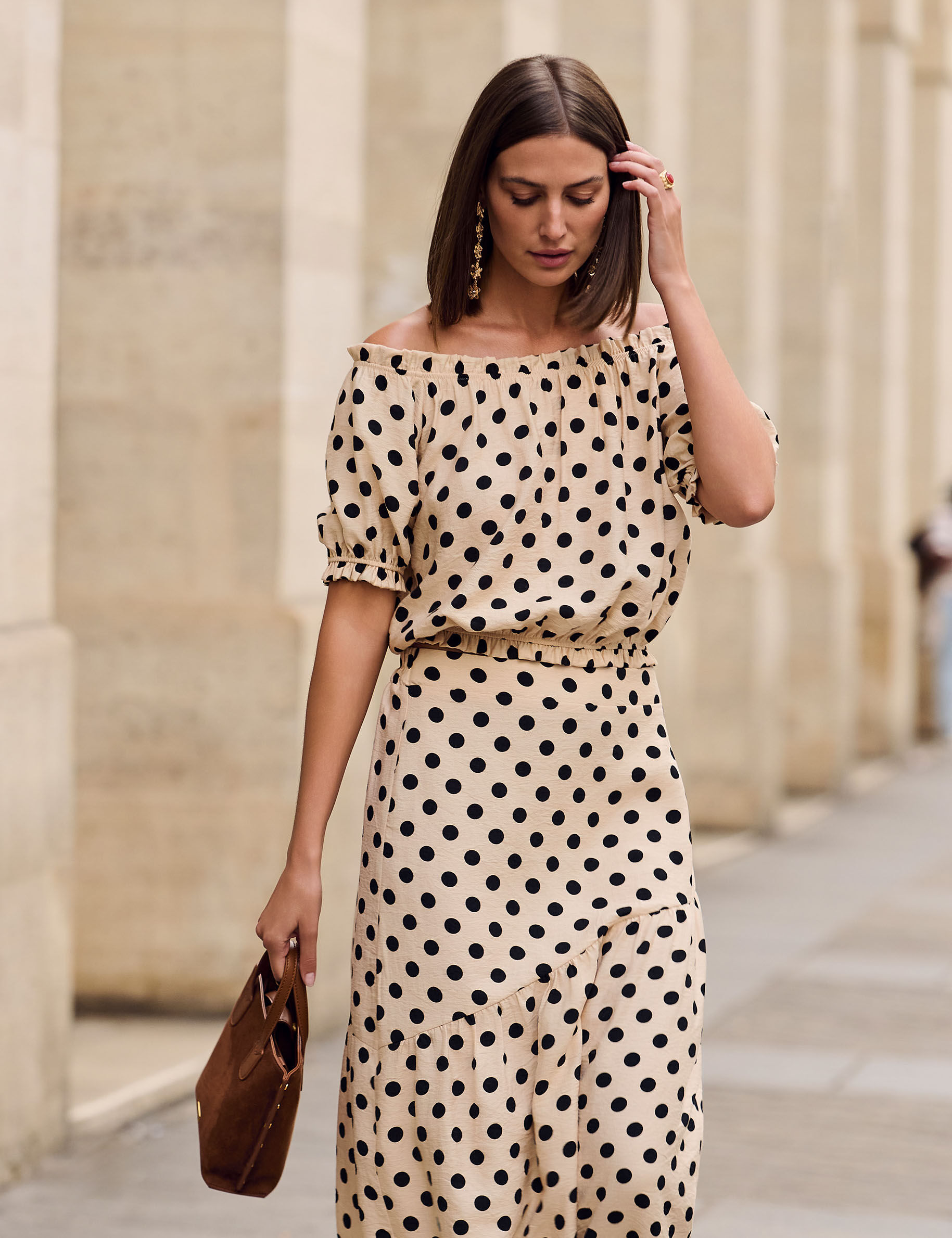 Flowy Bardot Top Multicolor Women