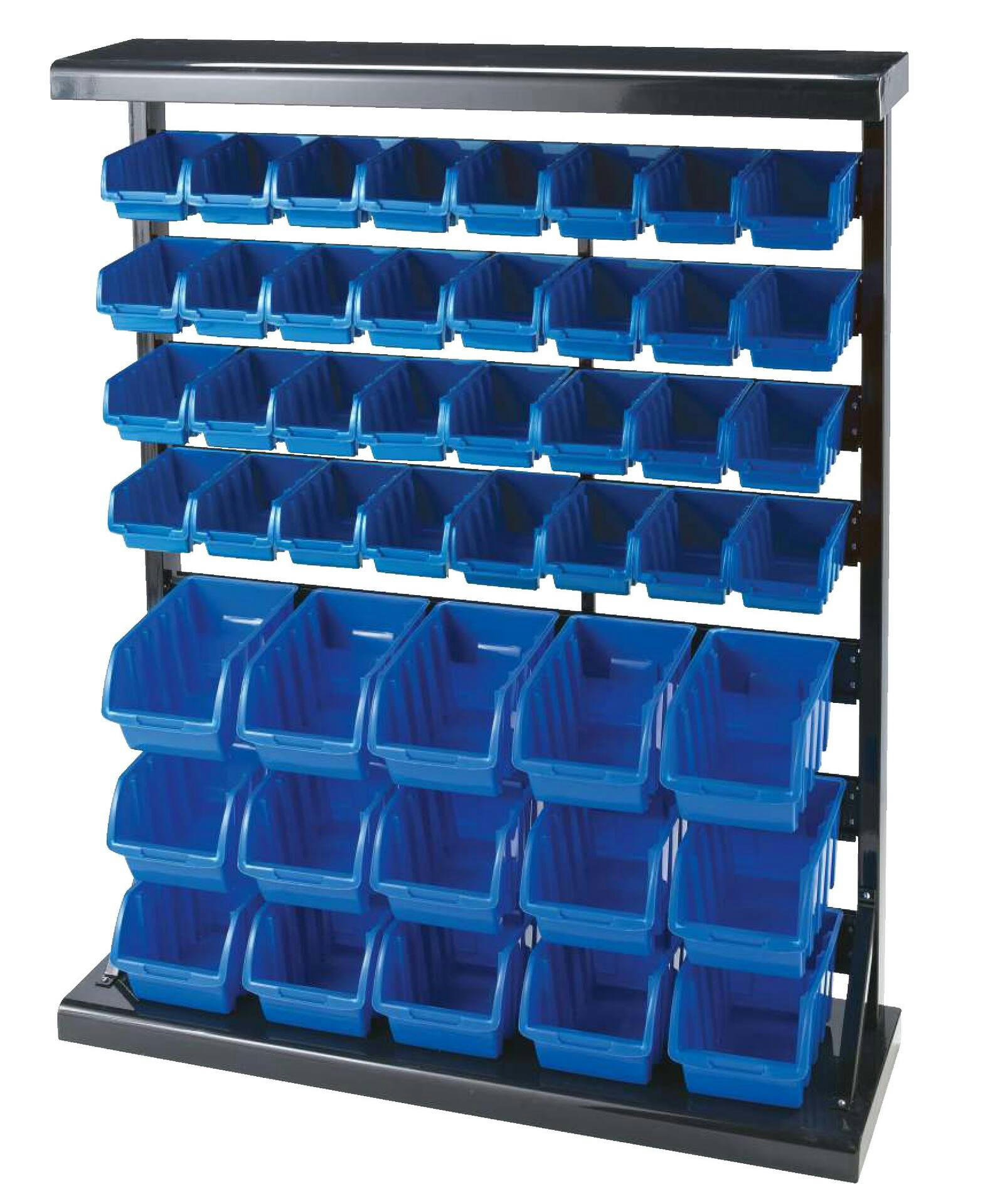 Mastercraft Single-Side 47-Bin Parts Rack, 37x11x45-in
