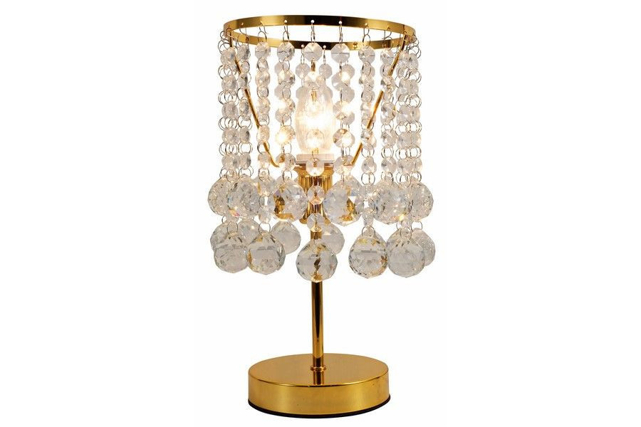Lampa stołowa krycztałki złota London crystal 1xE14x40W wys:33cm Reality