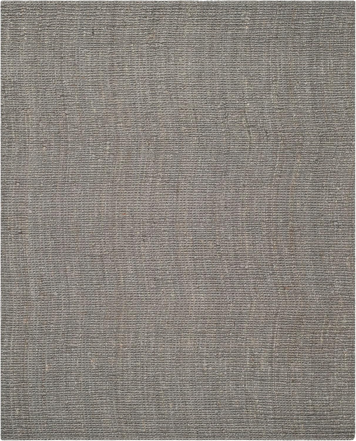 SAFAVIEH Area Rug 8x10 - Natural Fiber Collection - Large - Light Grey, Handmade Chunky Textured Jute, Thick (NF447G)