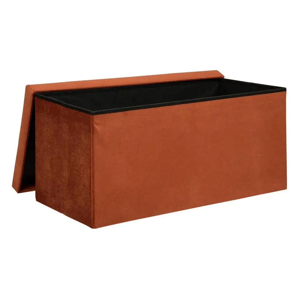 Atmosphera Poef/hocker - Opvouwbaar - Terracotta - 76 x 38 x 38 cm