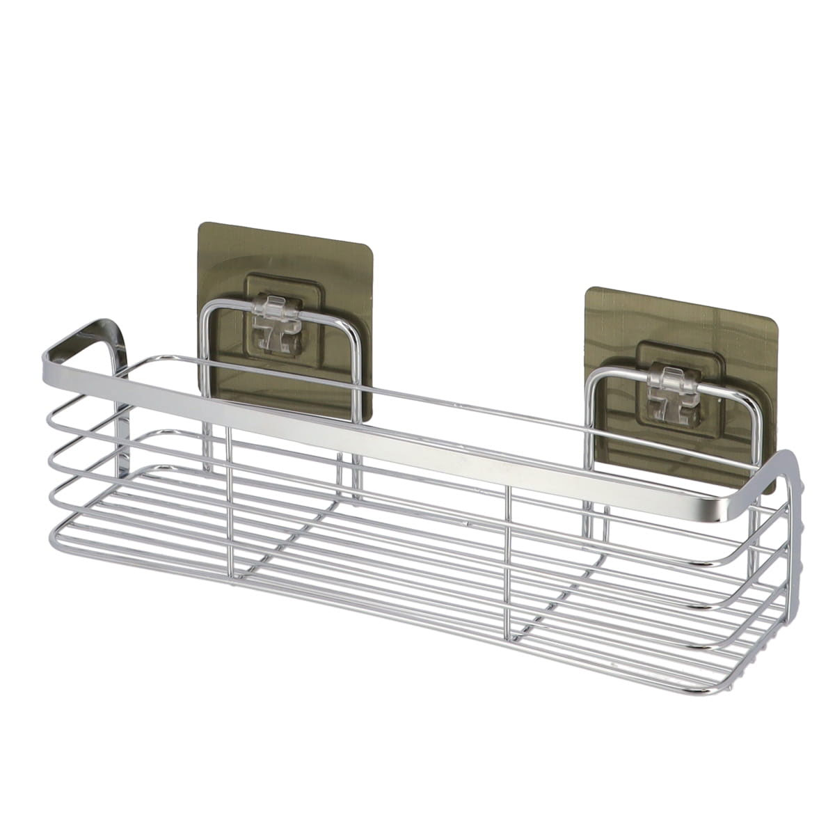 Prateleira wc retangular em aço inox com adesivo cromado