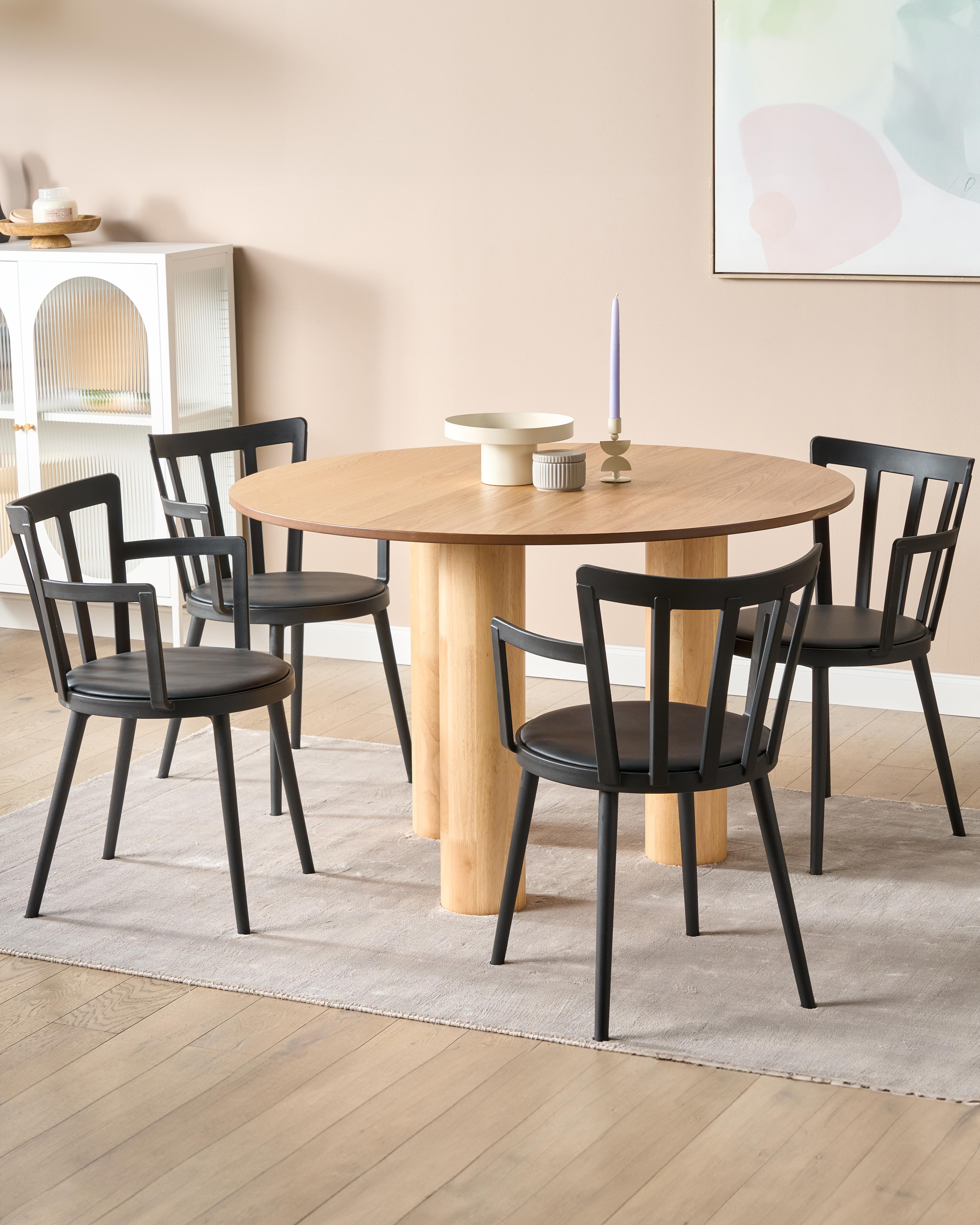 Set of 4 Dining Chairs MORILL Black