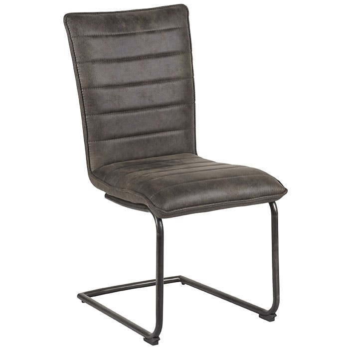 Chaise grise en tissu microfibre
