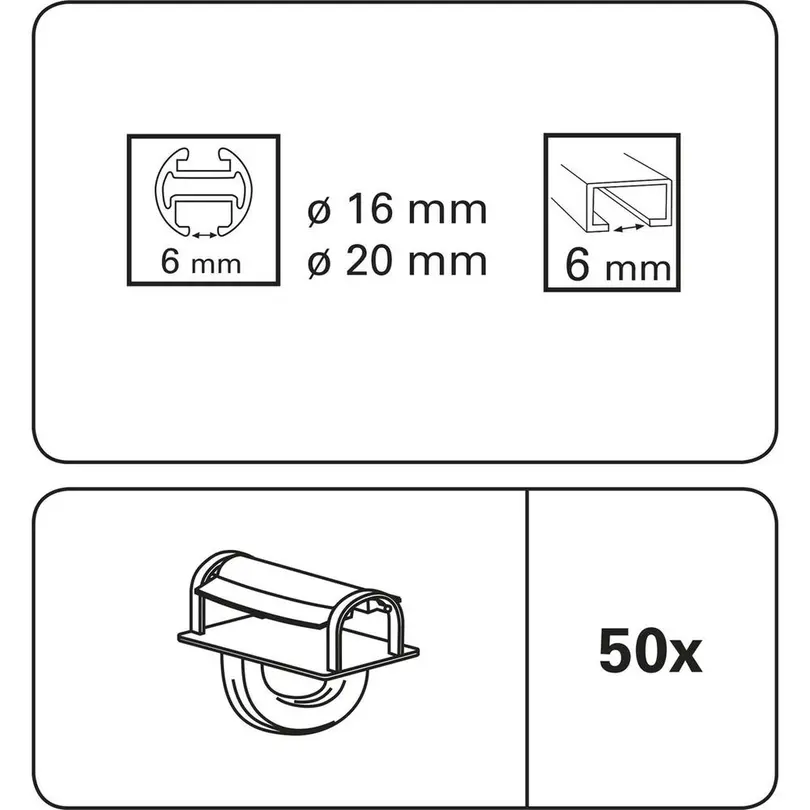 Clickgleiter 50er-Set Querbügelgleiter Maxi