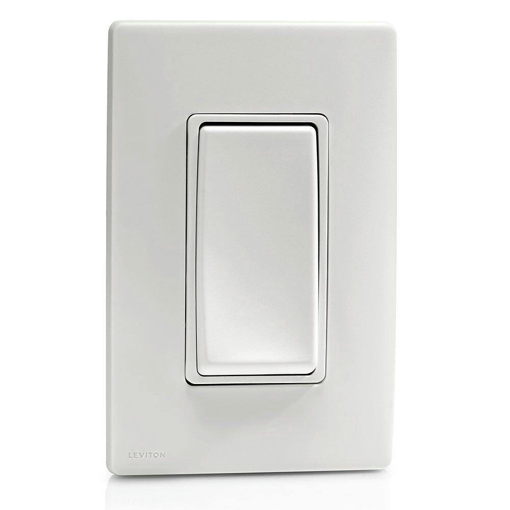 Leviton RE151-742 Renu Single-Pole Switch with Self-Grounding Wiring, 15A, 120/277V, White, Wallplate not Included