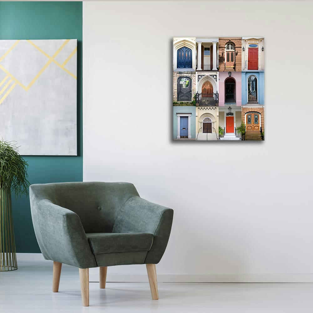 - Tableau impression sur toile beaucoup de portes 50x60cm