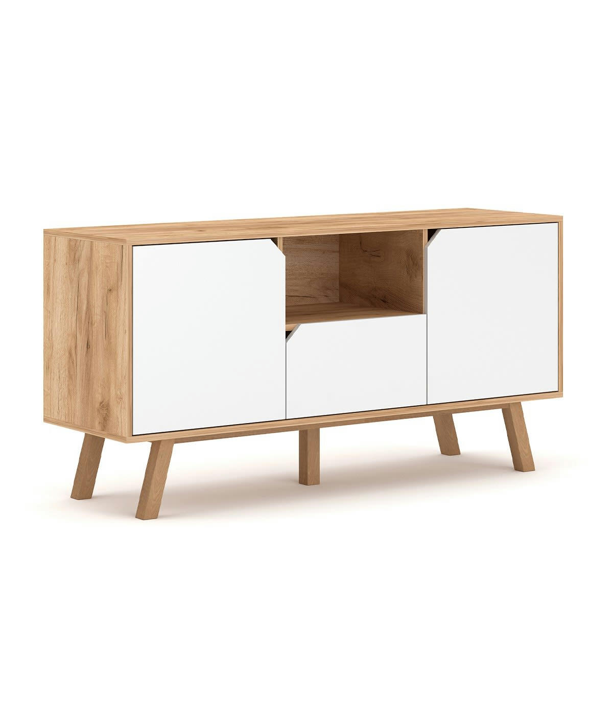 TOKIO - Meuble TV 2 portes 1 tiroir 1 niche L140 cm