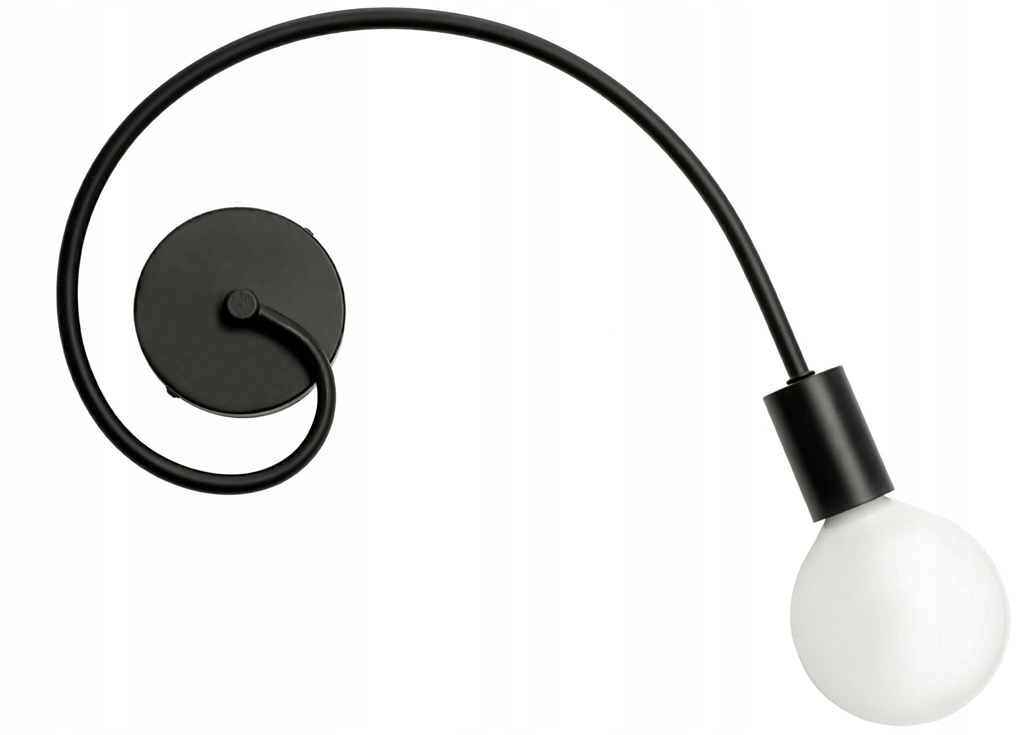 Lampa Ścienna Kinkiet Metalowy Czarna Asymetryczna