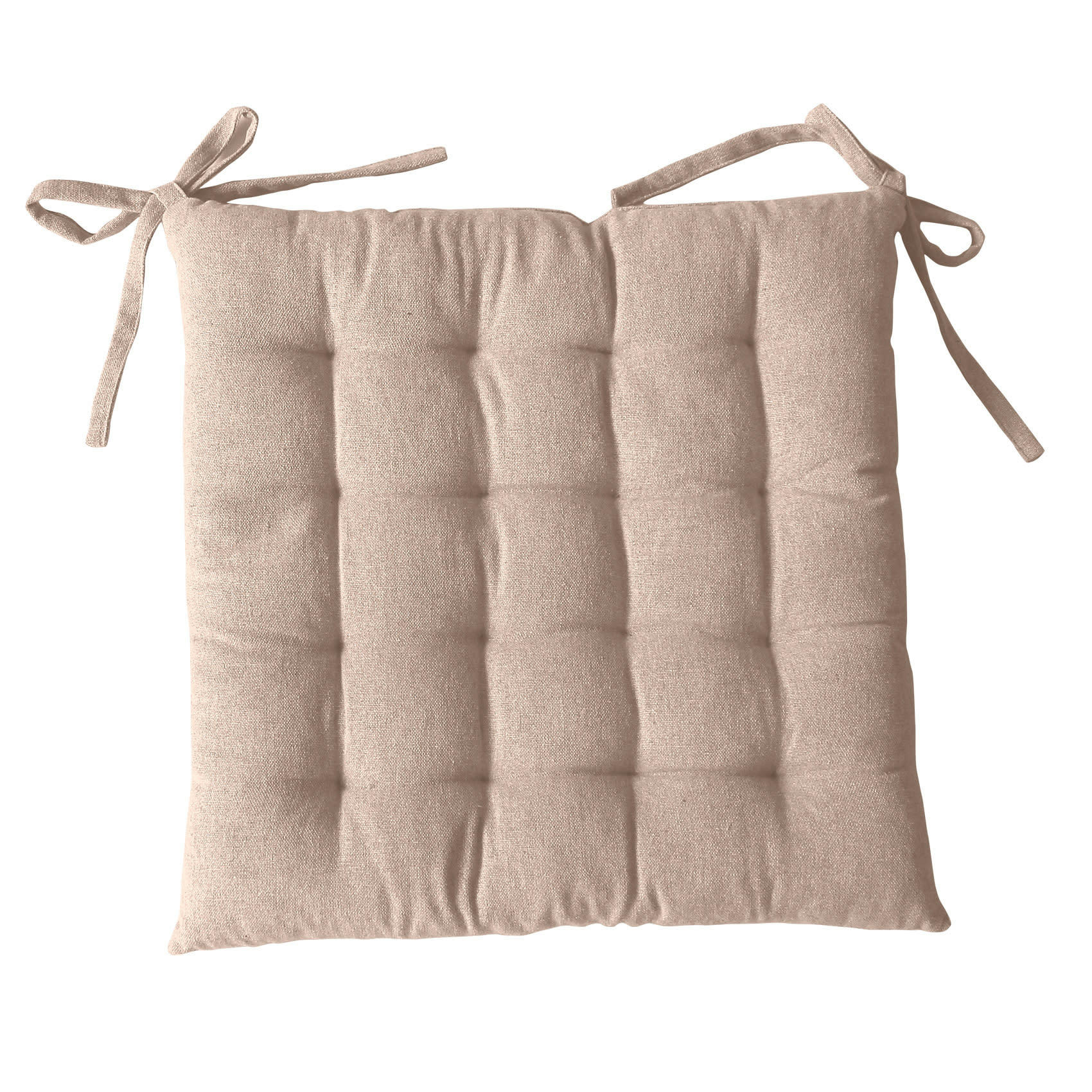 - Galette de chaise en coton recyclé naturel 38x38 cm