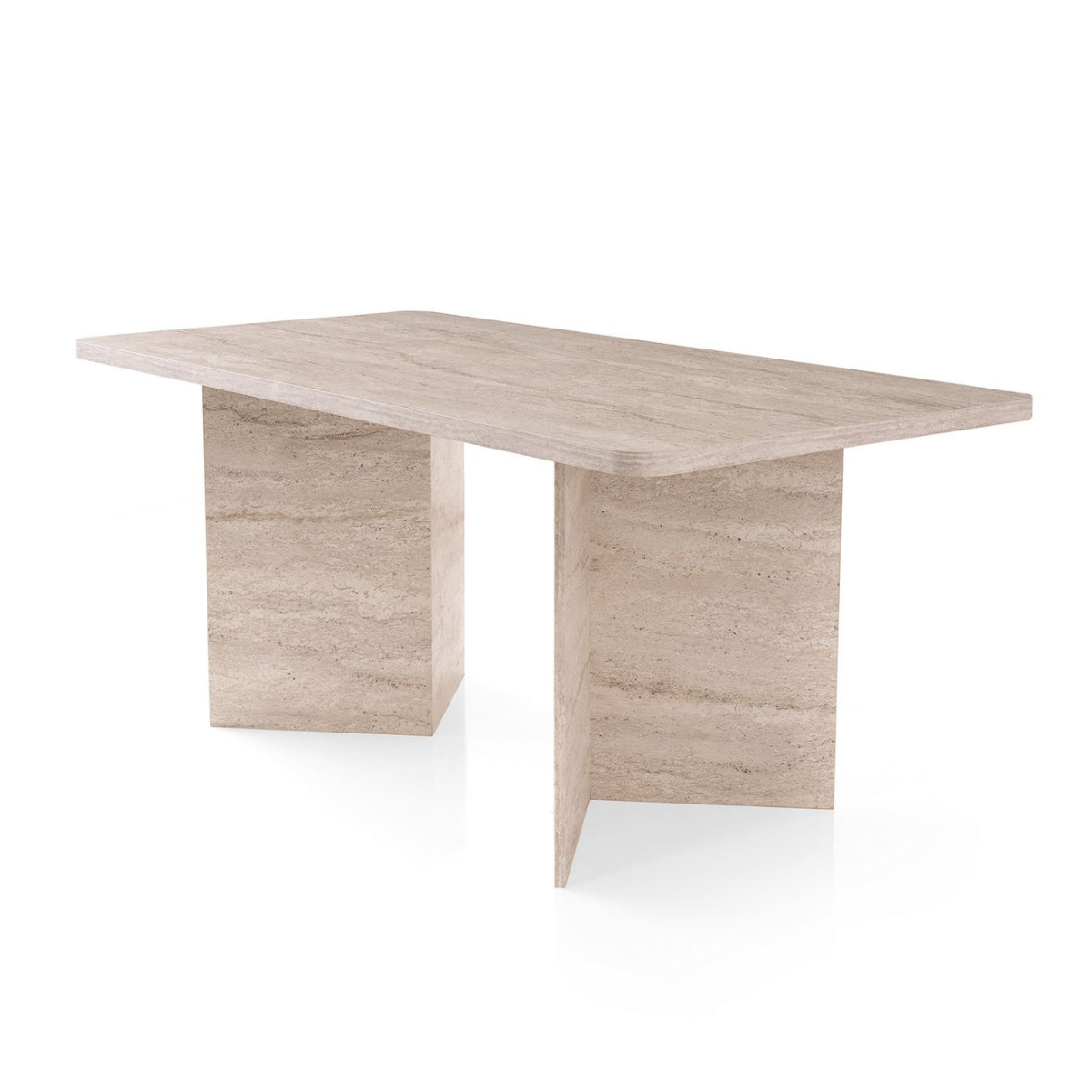 Calicosy - Eettafel zonder verlengblad - Travertijn - 90x180x77 cm