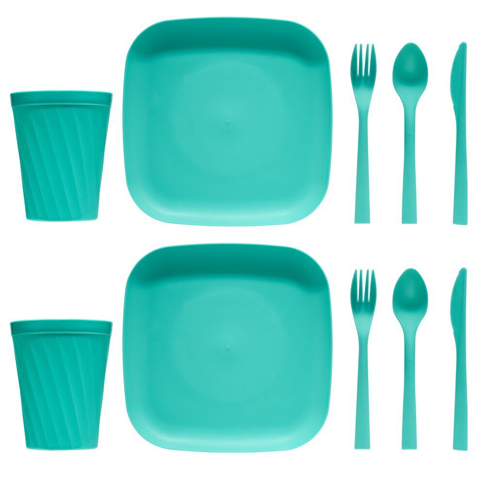 Set pique-nique pour 2 personnes en plastique 10 pièces (3 modèles)
