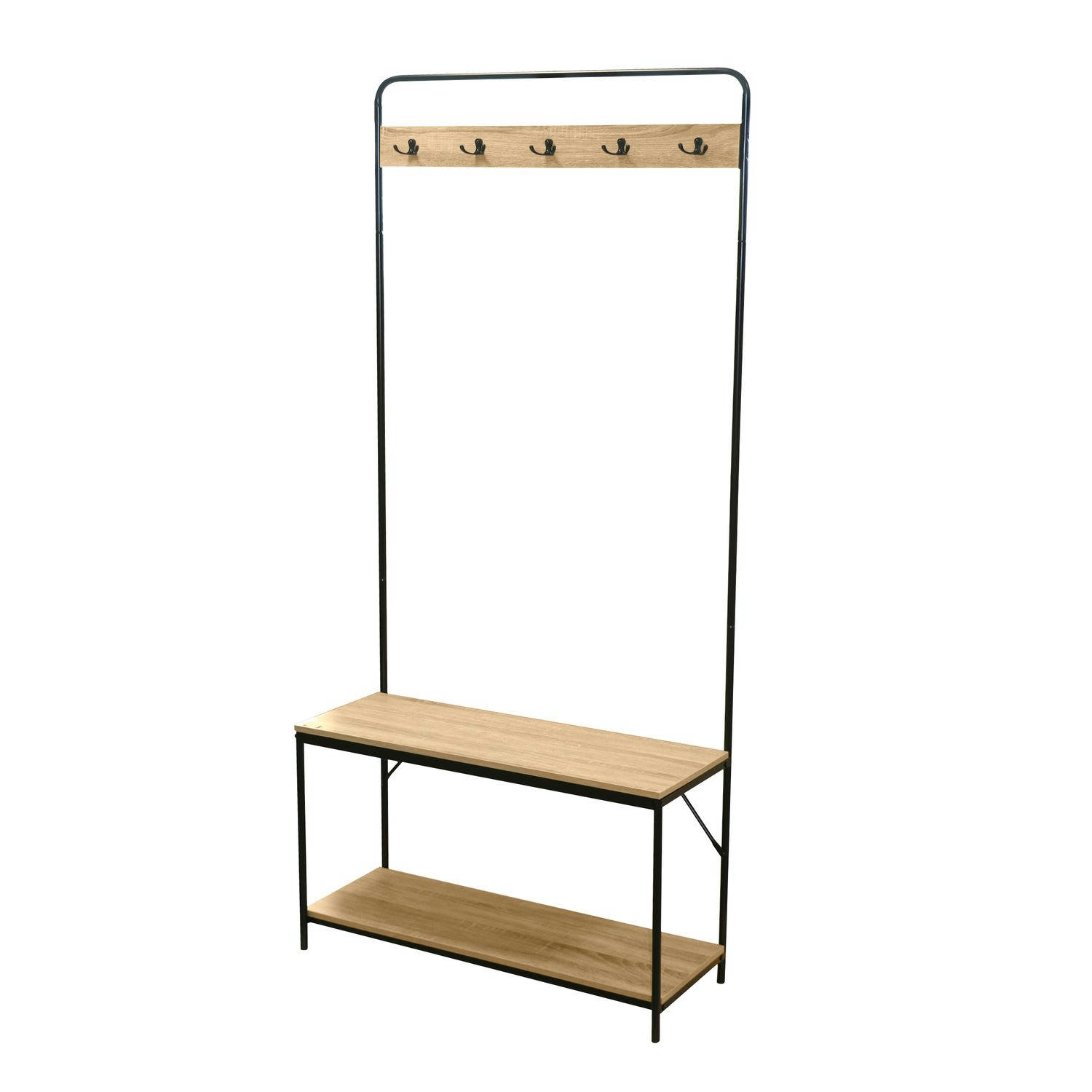 FRIENDS - Porte-manteau en mdf et métal 5 accroches beige