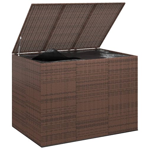 NNEVL Garden Cushion Box PE Rattan 145x100x103 cm Brown