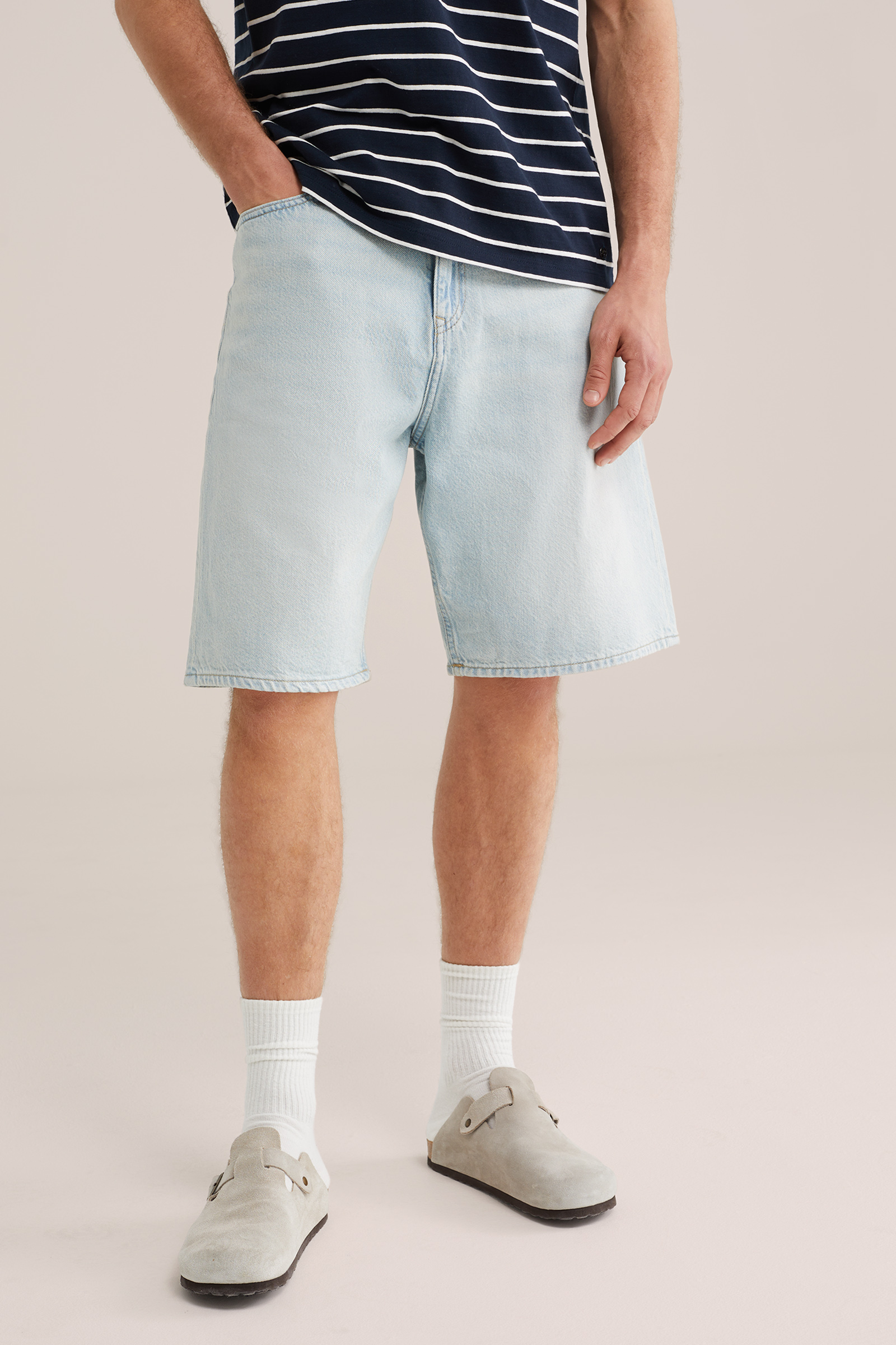 Heren loose fit denim short