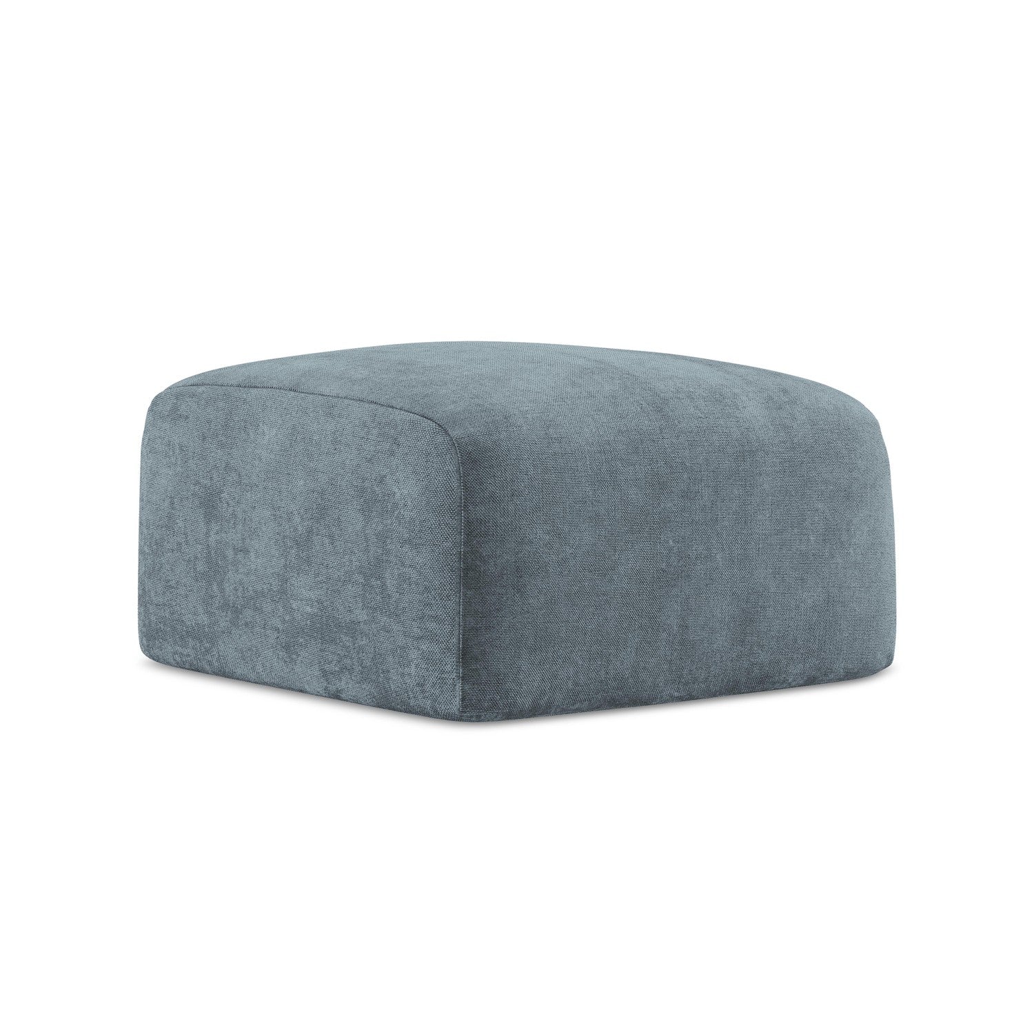 LaMiaSofa Poef Savona - chenille stof - jeans - 65x65x40