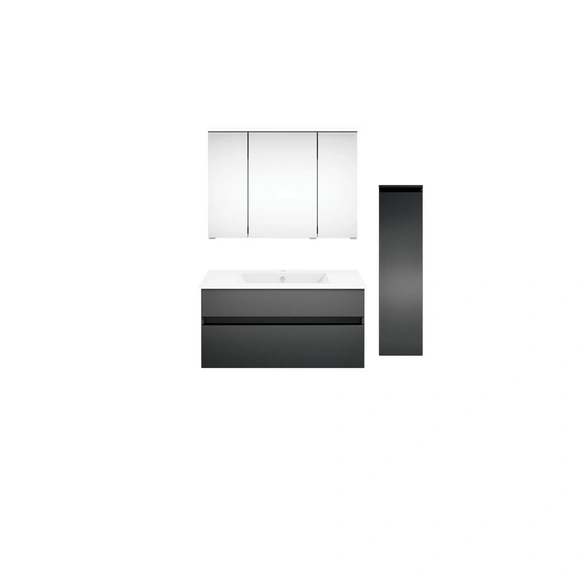 Badmöbel-Set »twenty one«, 4-teilig, Waschbecken BxHxT: 92 x 1,5 x 51 cm, montiert