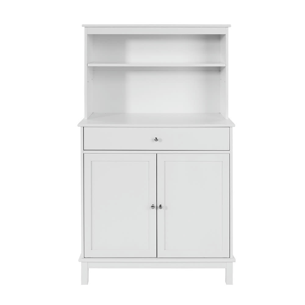 - Buffet Commode effet bois blanc avec 2 portes