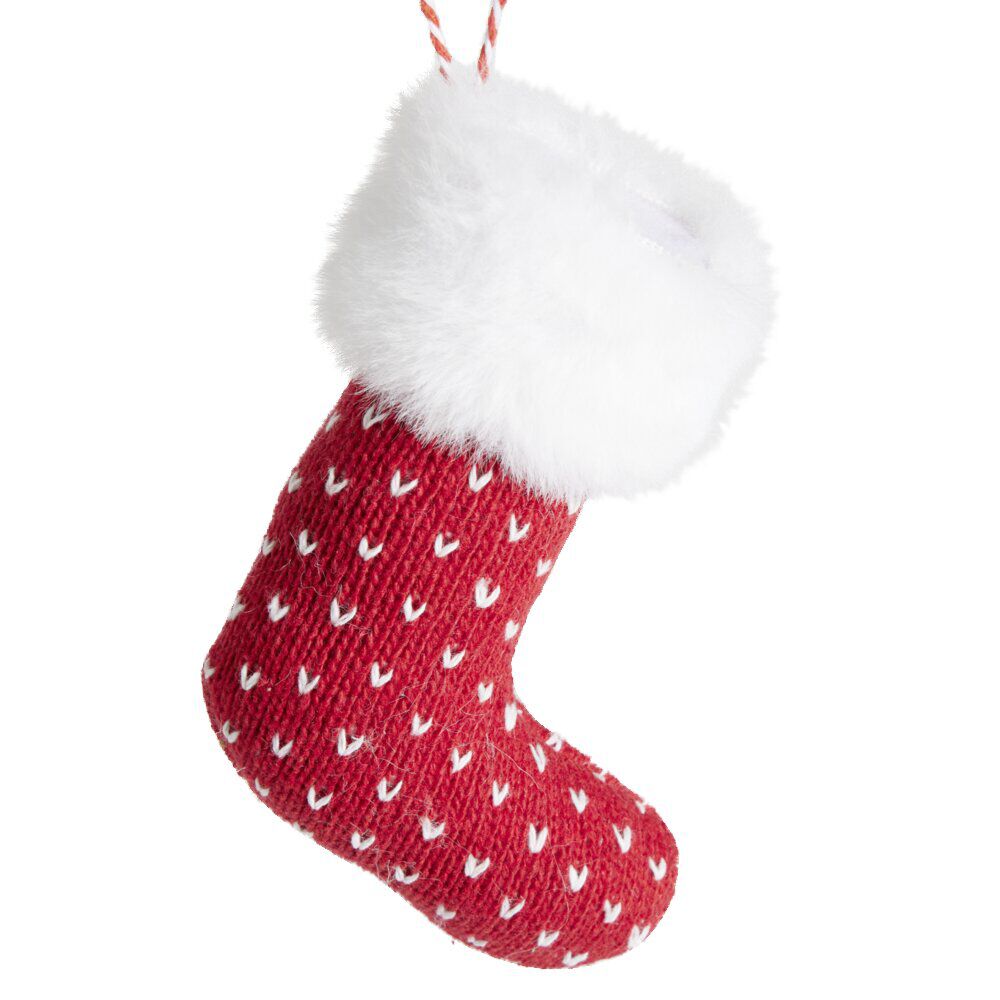Chaussette de No&euml;l à suspendre H14 cm - 2 modèles