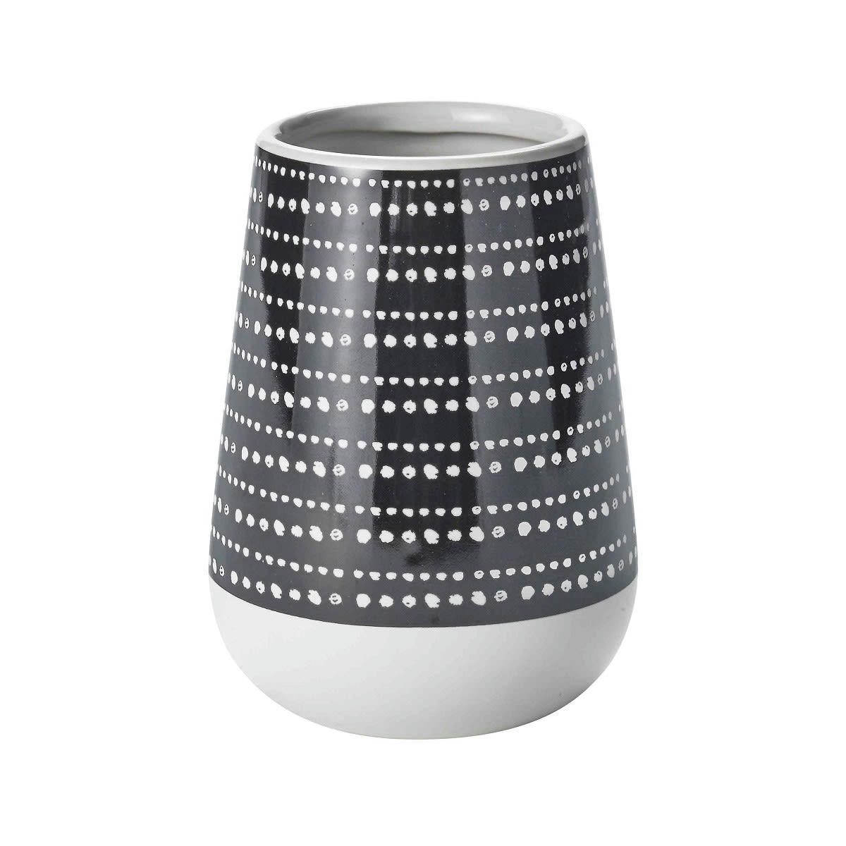 GOTAM - Porte brosse à dents en céramique blanc à motifs noir