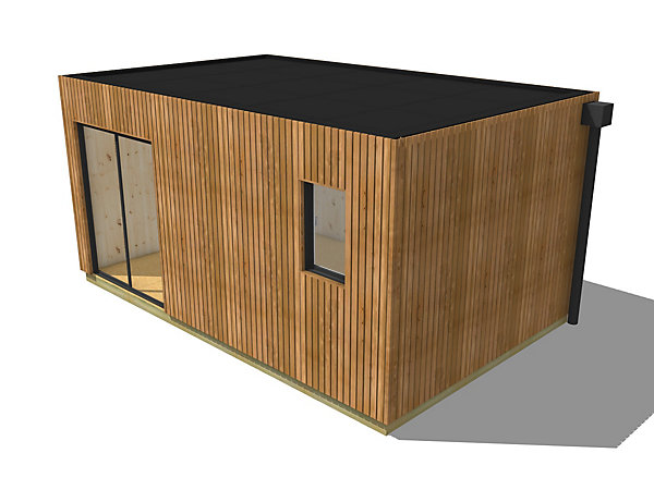 Extension maison en bois en bois 5,5 x 3,5 x 2,7 m avec plancher isolé