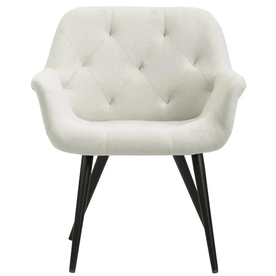 CLP Eetkamerstoel Langford zwart Frame - Stof - beige