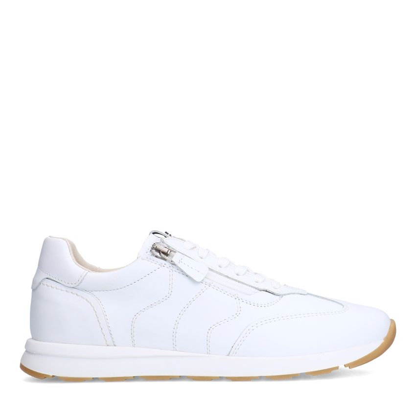 No Stress Witte leren sneakers met rits