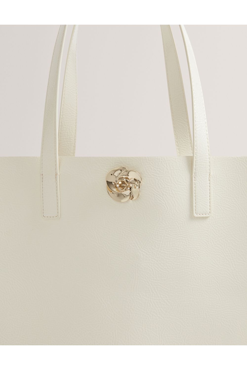 Ted Baker Rose Detail Crinkle Large Tote Bag Ivory