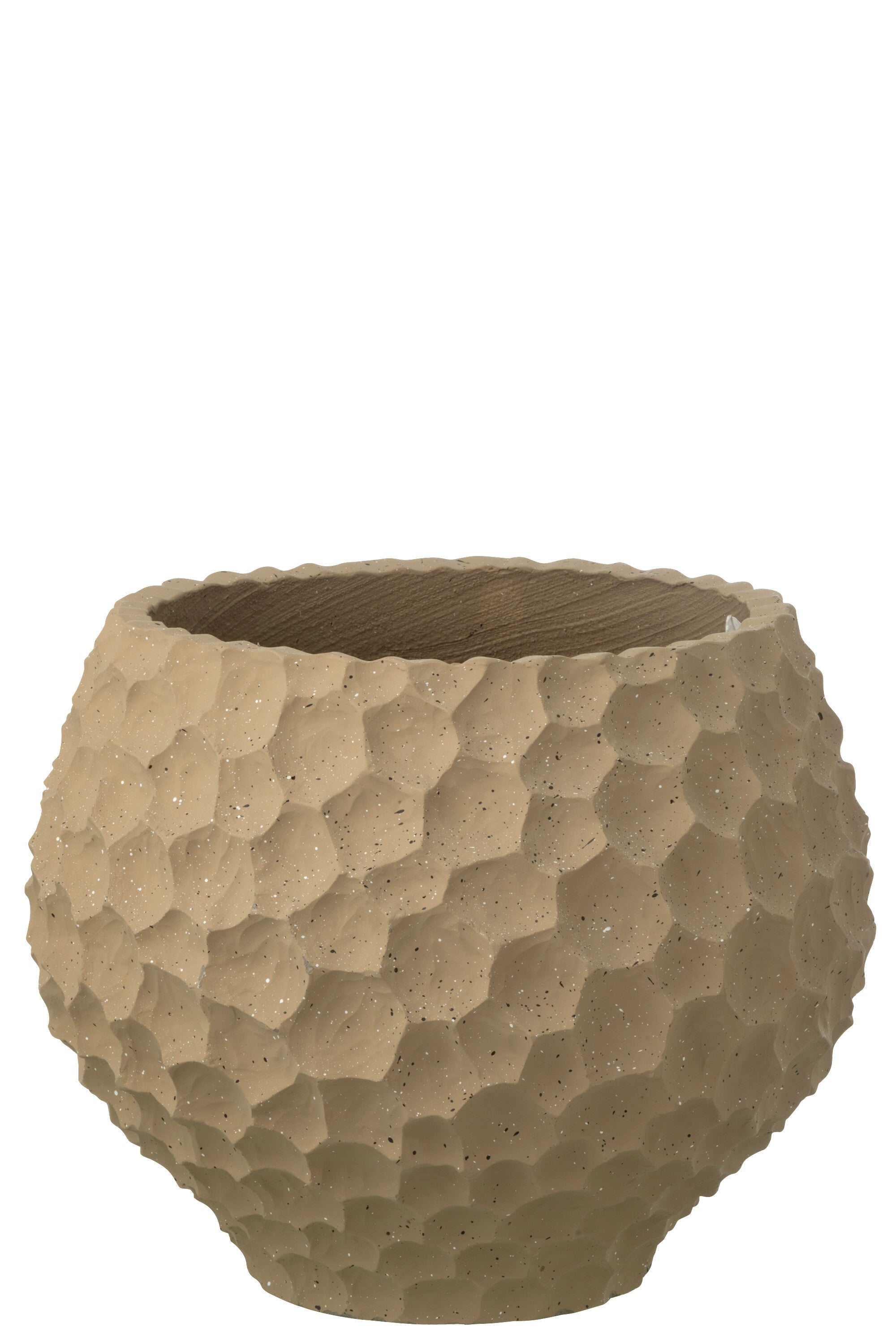 J-Line bloempot Inkepingen   Buiten zand - steen - taupe - medium