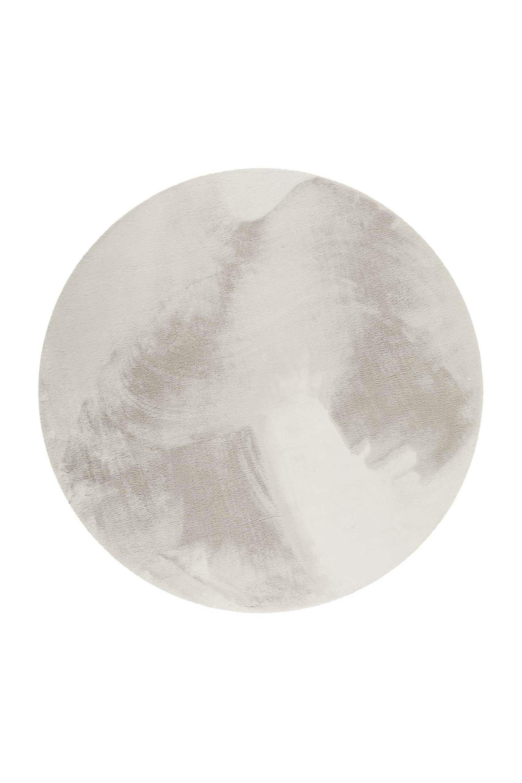 ALICE - Tapis effet peau de lapin doux gris clair salon, chambre rond  D150