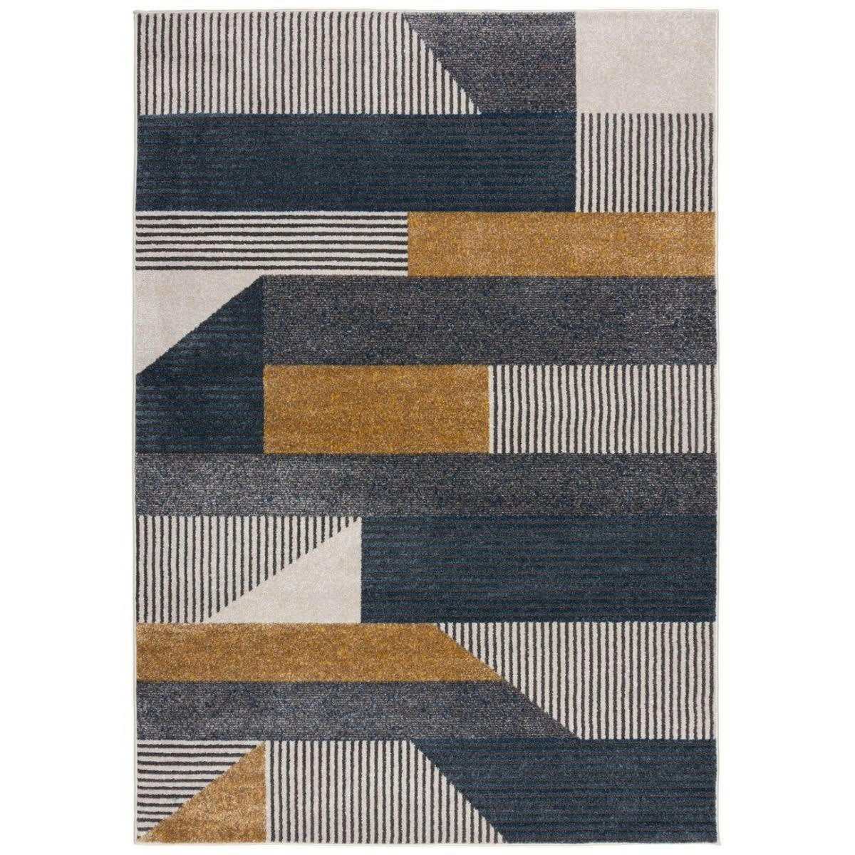 BRIXON - Tapis de salon en Polypropylène Jaune or 120x170 cm