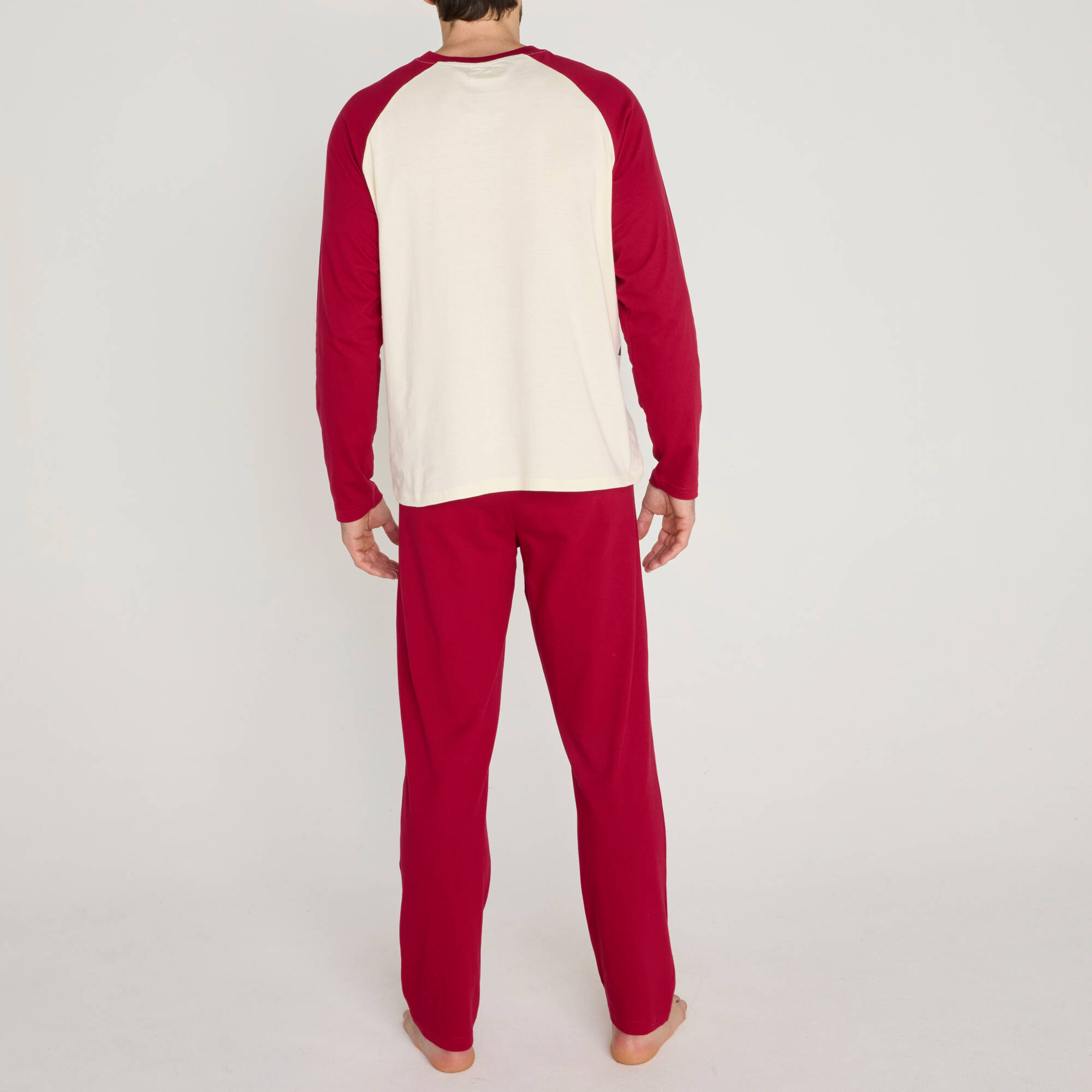 Pyjama pantalon motif bambou manches longues