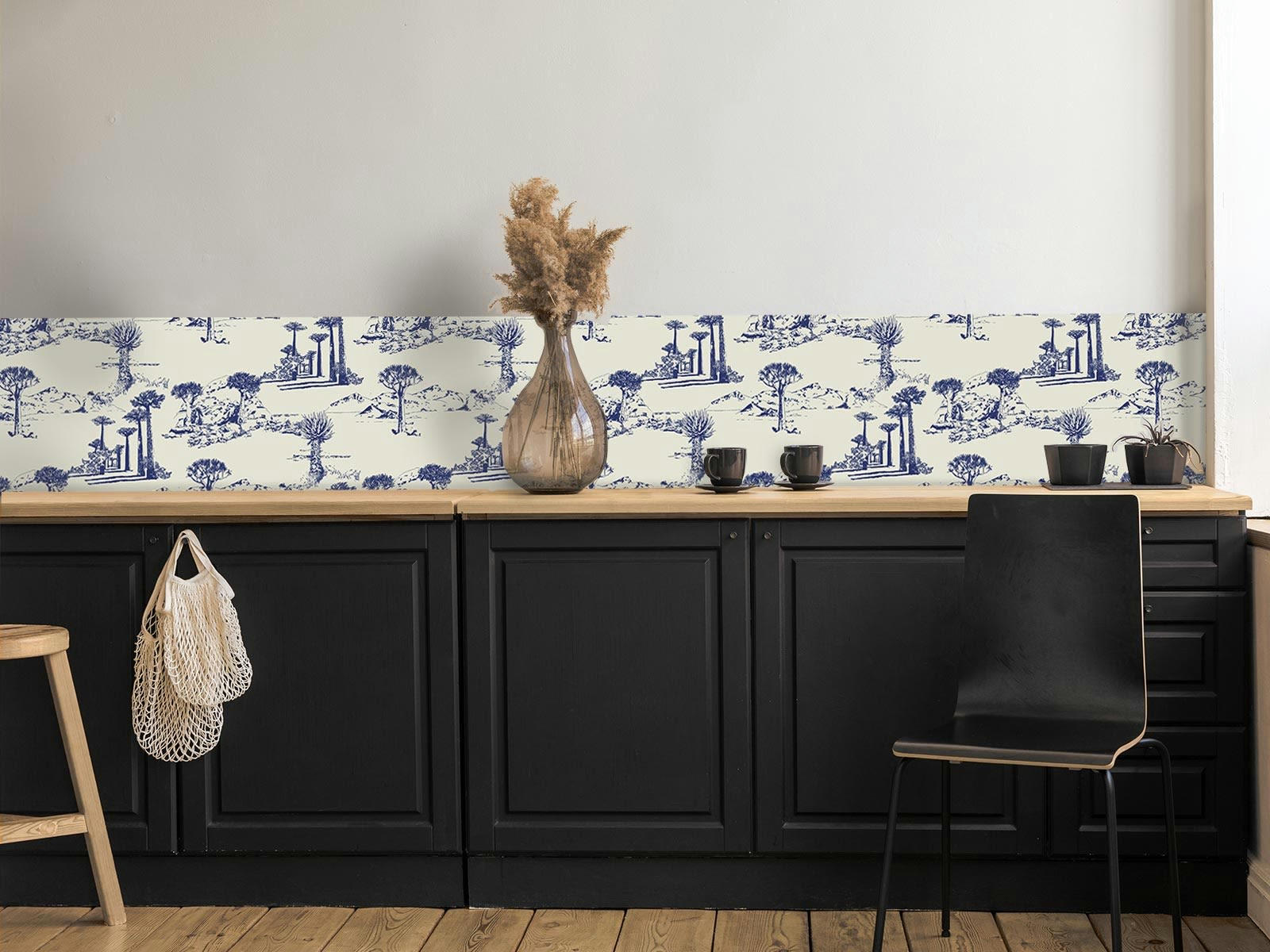 PORTES DU DÉSERT - Crédence adhésive bleu 400x40cm