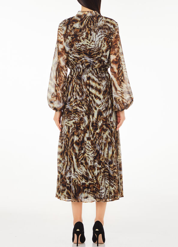 Abito chemisier con stampa animalier